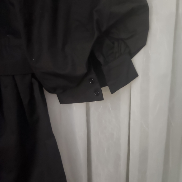 English Factory Black Dress Elbow-Length Puffed Sleeves Size M, Parties/Daywear - Picture 3 of 11